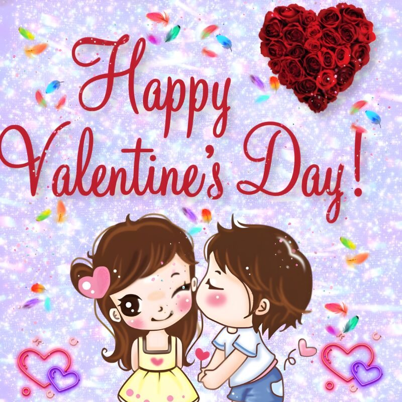 Happy Valentine’s Day Cute Illustration HD wallpaper free download