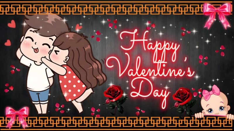 Happy Valentine’s Day Cute Illustration HD wallpaper free download