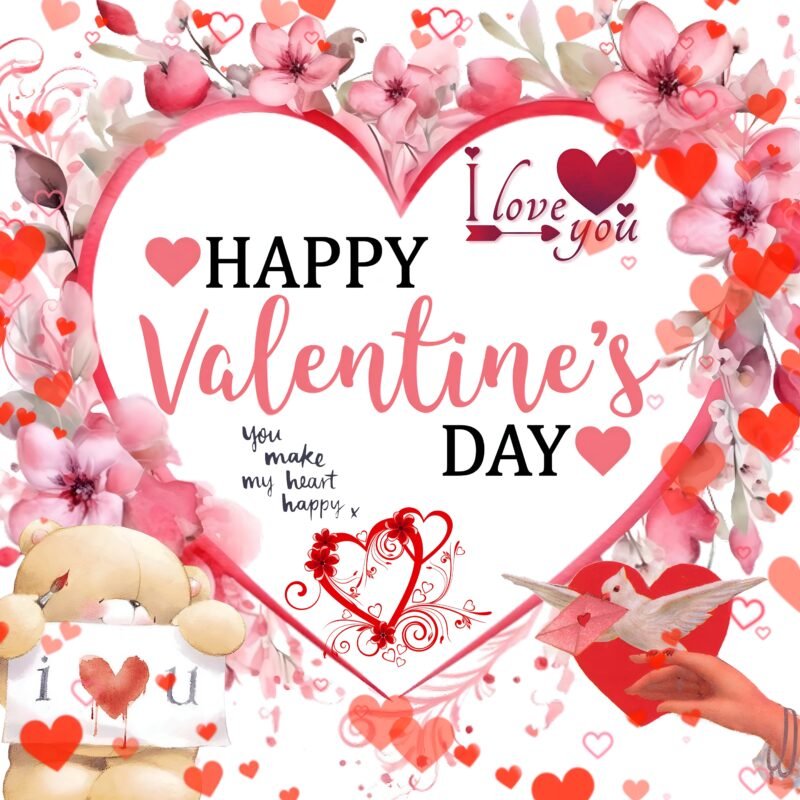 Happy Valentine’s Day Heart Art HD wallpaper free download