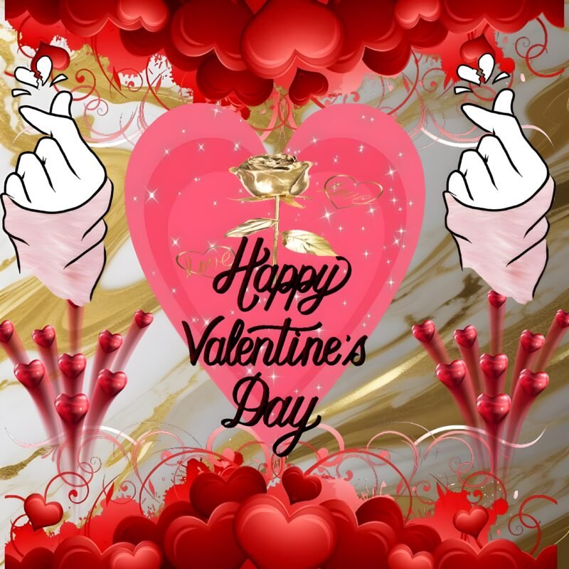 Happy Valentine’s Day Heart Art HD wallpaper free download