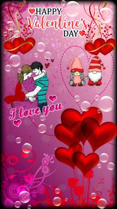 Vibrant Red Wallpaper HD Happy Valentine’s Day Romantic Art