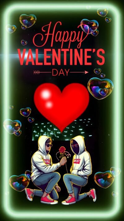 Vibrant Red Wallpaper HD Happy Valentine’s Day Romantic Art