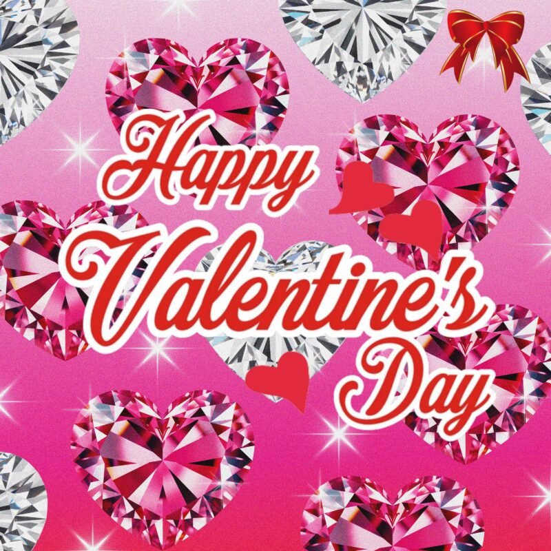 Happy Valentine’s Day Sparkling Hearts HD wallpaper free download