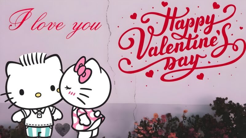Hello Kitty Valentine’s Day Love HD wallpaper free download