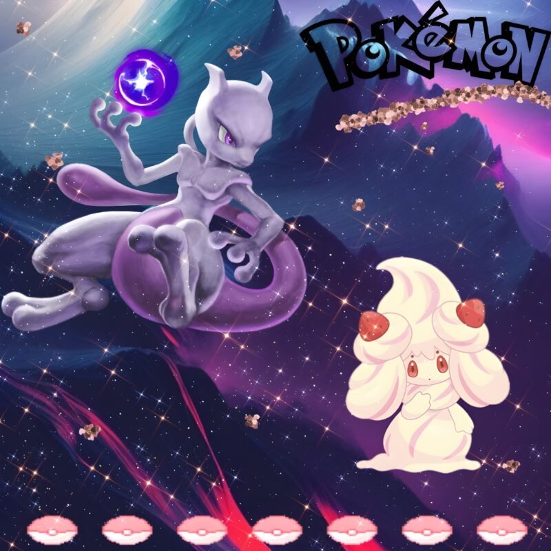 Mewtwo Alcremie Pokémon HD wallpaper free download