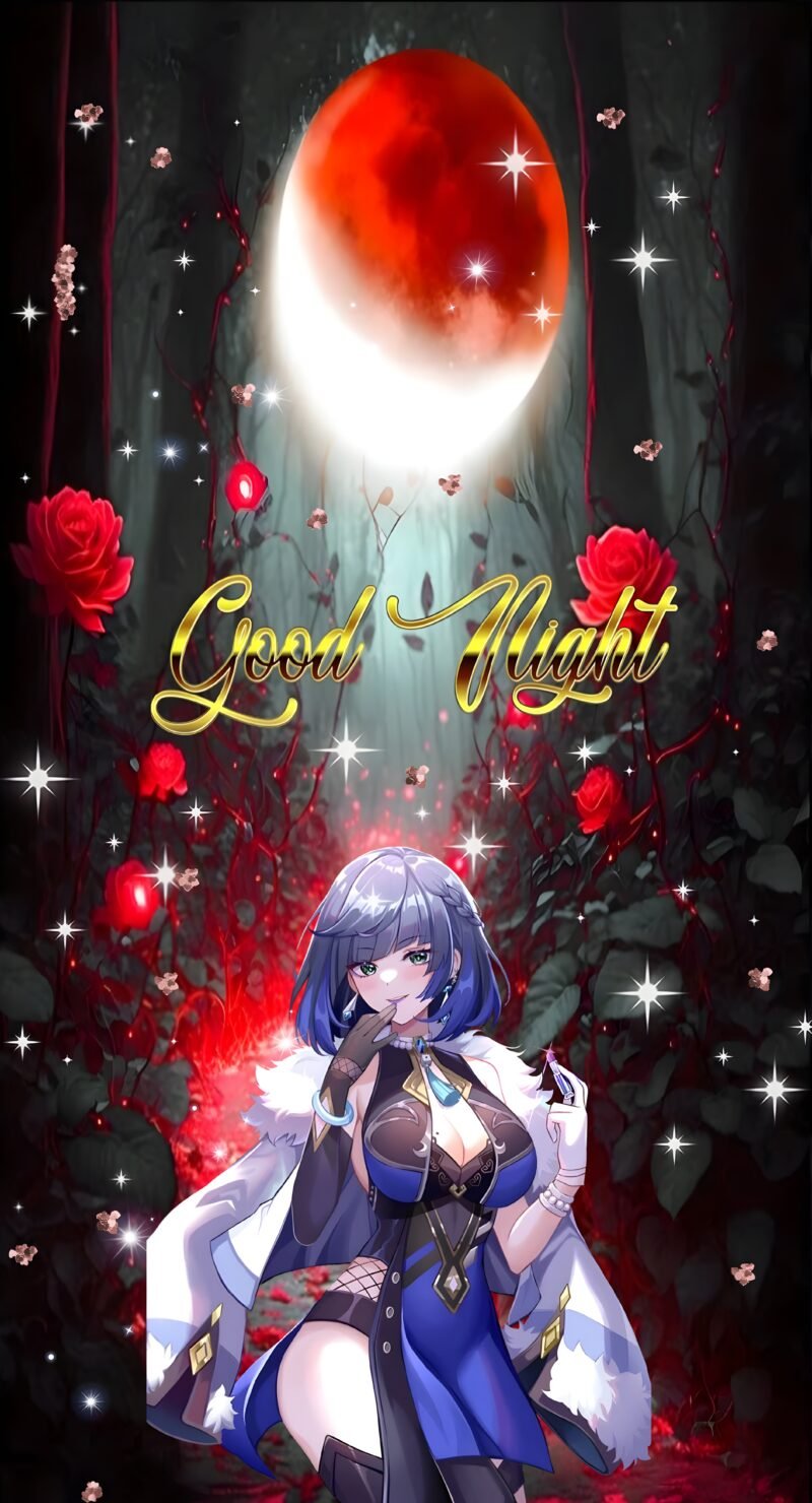 Mystical Night Anime Girl HD wallpaper free download