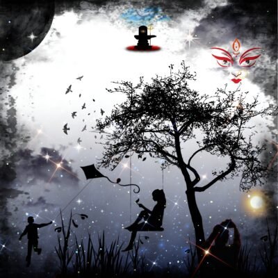 Deep Black Silhouettes Wallpaper HD Mystical Night Silhouette Art