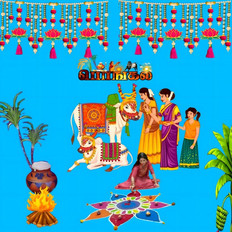 Pongal Festival Celebration Art HD wallpaper free download