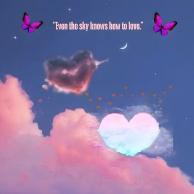 Deep Purple Wallpaper HD Romantic Heart Clouds