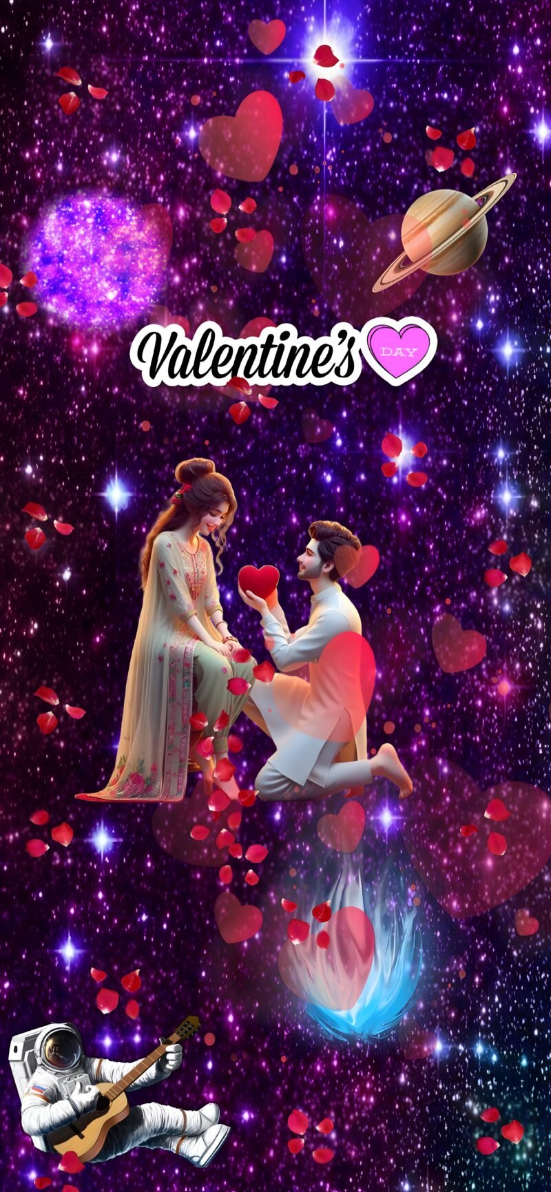 Romantic Space Valentine HD wallpaper free download
