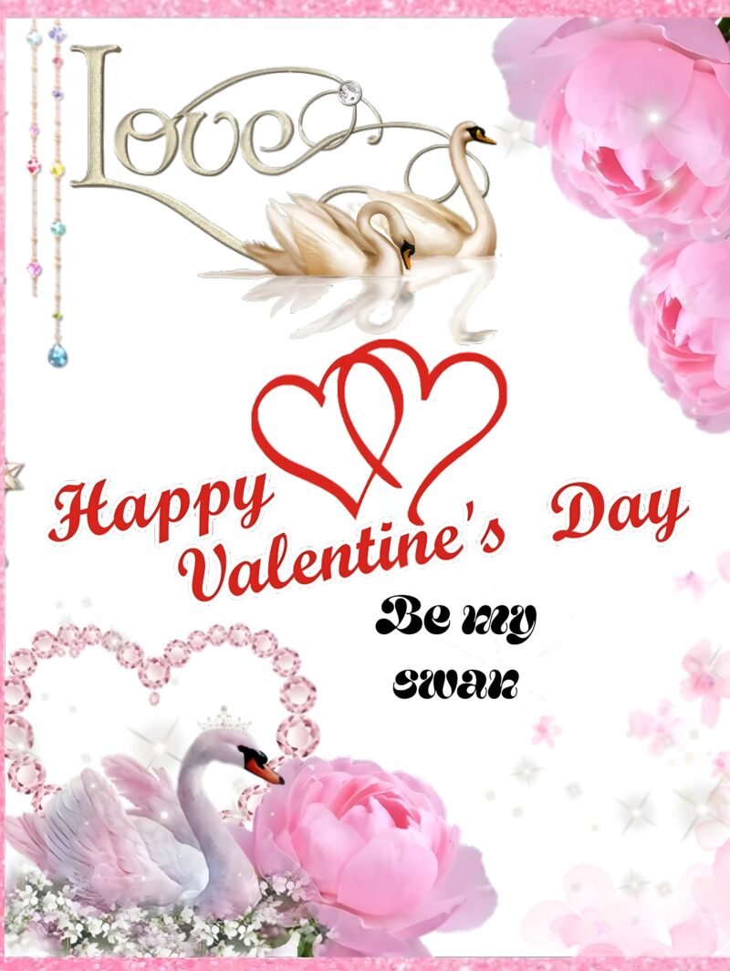 Romantic Swan Valentine Art HD wallpaper free download