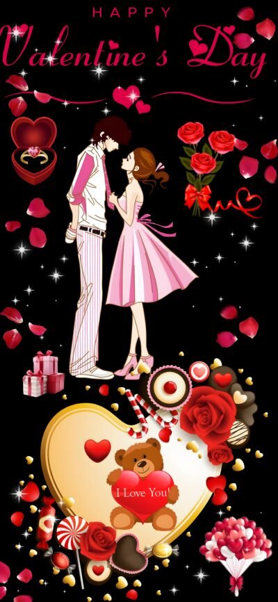 iPhone Wallpaper HD Romantic Valentine’s Day Love Illustration