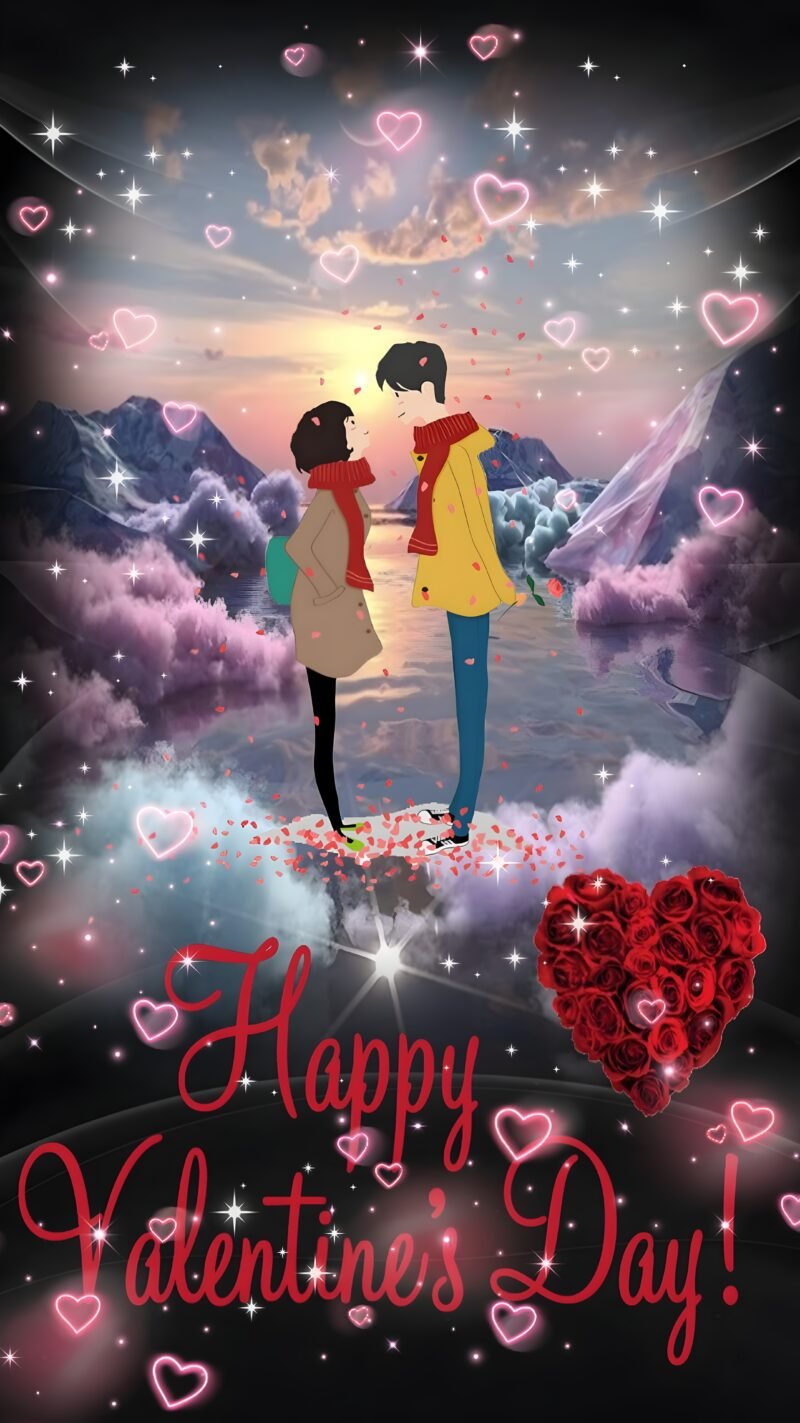 Romantic Valentine’s Day Love Illustration HD wallpaper free download