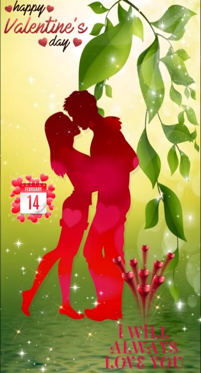 iPhone Wallpaper HD Romantic Valentine’s Day Love Silhouette