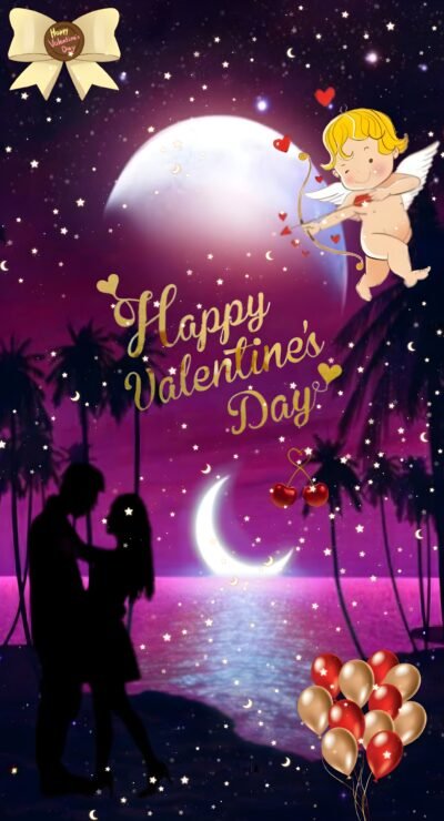 iPhone Wallpaper HD Romantic Valentine’s Day Nightscape