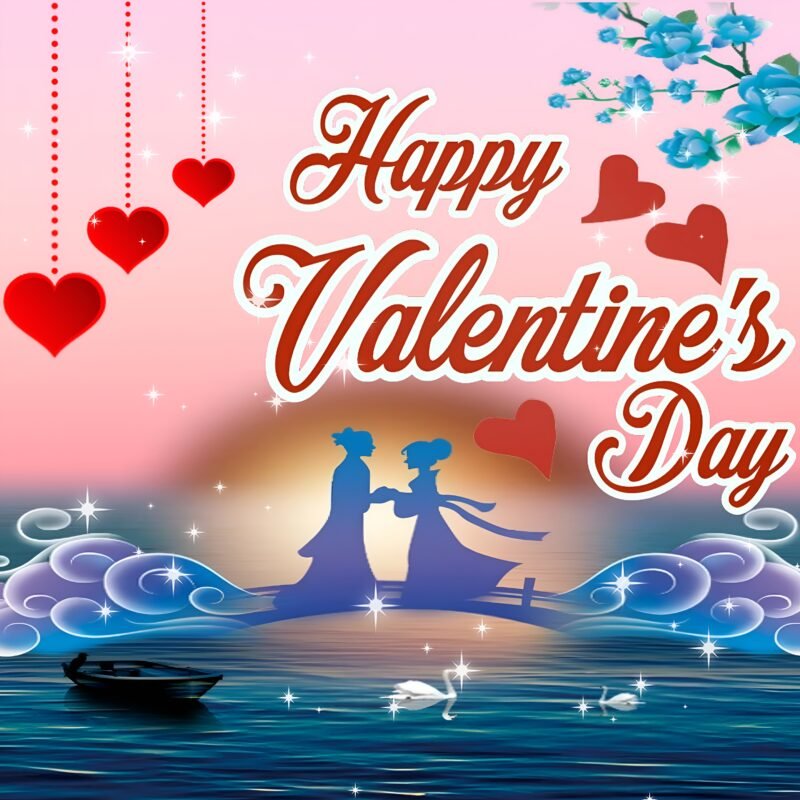 Romantic Valentine’s Day Silhouette HD wallpaper free download
