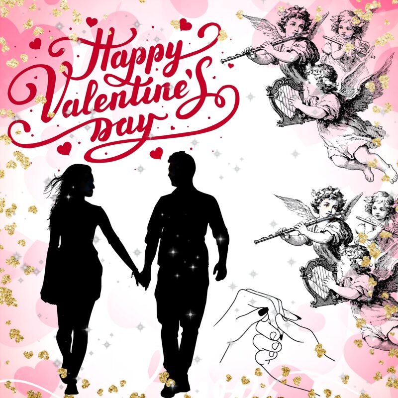 Romantic Valentine’s Day Silhouette HD wallpaper free download