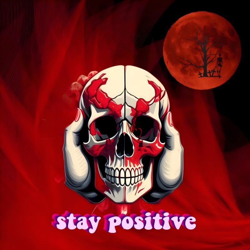 Stay Positive Skull Art HD wallpaper free download
