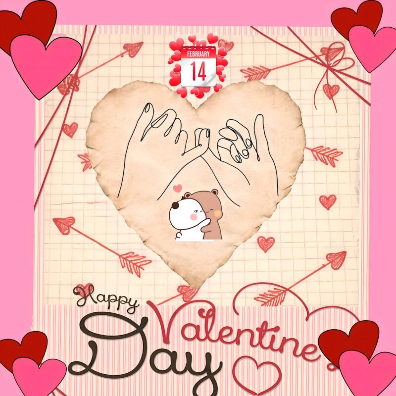 Valentine’s Day Cute Love Illustration HD wallpaper free download