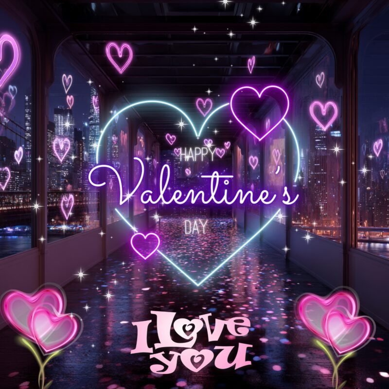 Valentine’s Day Neon Love Art HD wallpaper free download