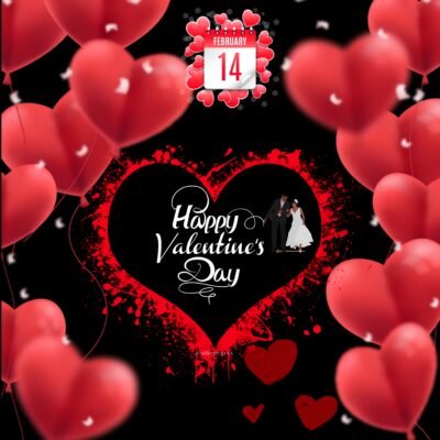 Couple Illustration Wallpaper – Valentine’s Day Romantic Heart